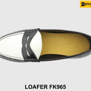 [Outlet size 41] Giày lười nam đen phối trắng Penny Loafer FK965 003