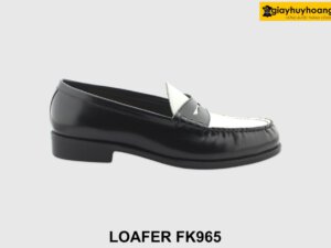 [Outlet size 41] Giày lười nam đen phối trắng Penny Loafer FK965 001