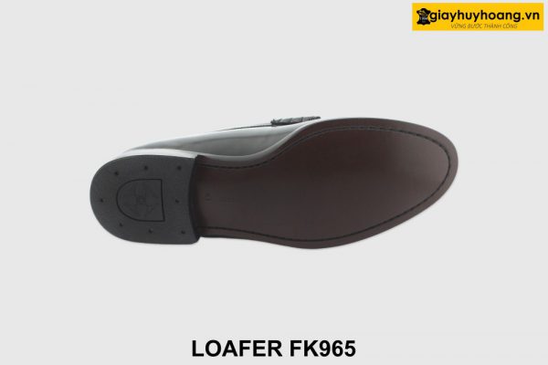 [Outlet size 41] Giày lười nam đen phối trắng Penny Loafer FK965 002