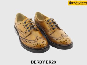 [Outlet size 40] Giày da nam mũi tròn Wingtips Derby ER23 005