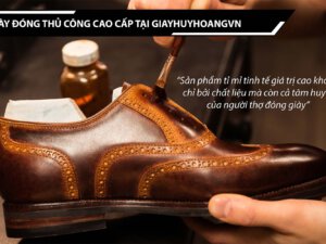 Banner đóng giày tây da nam thủ công cao cấp tại giayhuyhoangvn