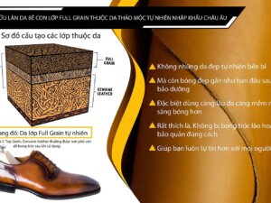 Lợi ích da Full grain đóng giày da thủ công tại giayhuyhoangvn