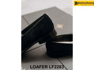 Giày lười nam da lộn màu đen có khóa horesit Loafer LF2283 002