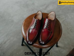 Giày da nam nhuộm màu patina đỏ đô Derby DB2221 001