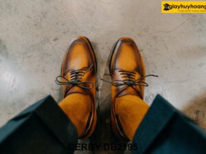 Giày tây nam da vân saffiano cao cấp Derby DB2195 005