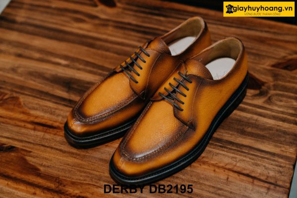 Giày tây nam da vân saffiano cao cấp Derby DB2195 001