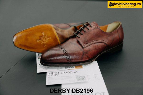 Giày tây nam da bò màu nâu Derby DB2196 003