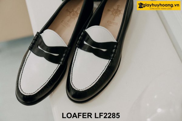 Giày lười nam phong cách đen trắng Loafer LF2285 001