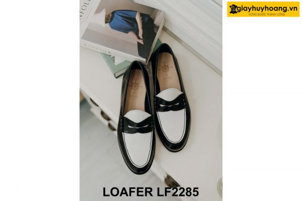Giày lười nam phong cách đen trắng Loafer LF2285 004