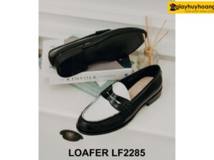 Giày lười nam phong cách đen trắng Loafer LF2285 003