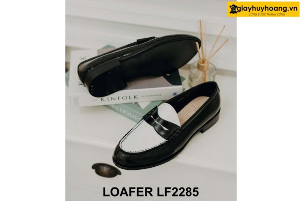 Giày lười nam phong cách đen trắng Loafer LF2285 003