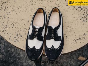 Giày Sneaker nam da lộn xanh navy SK2063 001