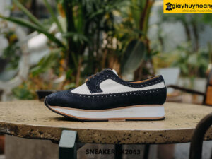 Giày Sneaker nam da lộn xanh navy SK2063 002