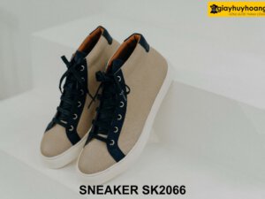 Giày da Sneaker cổ lửng đế bằng SK2066 004