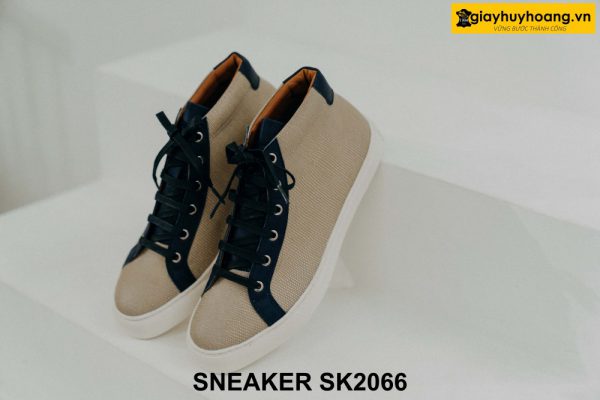 Giày da Sneaker cổ lửng đế bằng SK2066 004