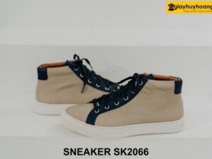Giày da Sneaker cổ lửng đế bằng SK2066 003