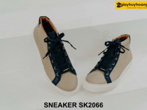 Giày da Sneaker cổ lửng đế bằng SK2066 002