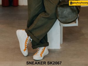 Giày da Sneaker cổ lửng màu trắng SK2067 0004