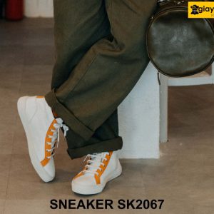 Giày da Sneaker cổ lửng màu trắng SK2067 0004