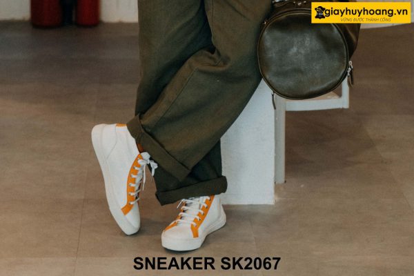 Giày da Sneaker cổ lửng màu trắng SK2067 0004