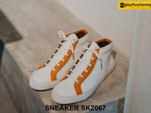 Giày da Sneaker cổ lửng màu trắng SK2067 0001