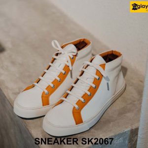 Giày da Sneaker cổ lửng màu trắng SK2067 0001