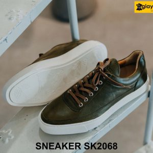 Giày da Sneaker nam màu xanh rêu SK2068 003