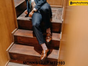 Giày da Double Monkstrap nam đế da bò cao cấp MT2103 005