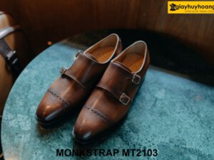 Giày da Double Monkstrap nam đế da bò cao cấp MT2103 001