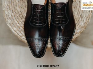 Giày da nam đế da khâu bền bỉ Oxford O2407 006