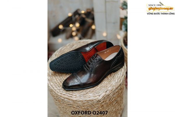Giày da nam đế da khâu bền bỉ Oxford O2407 004