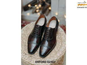 Giày da nam đế da khâu bền bỉ Oxford O2407 003