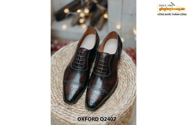 Giày da nam đế da khâu bền bỉ Oxford O2407 003