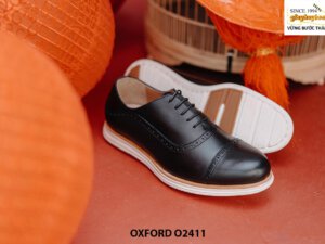 Giày tây nam chính hãng đế bằng thể thao Oxford O2411 004