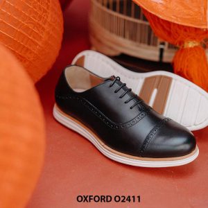 Giày tây nam chính hãng đế bằng thể thao Oxford O2411 004