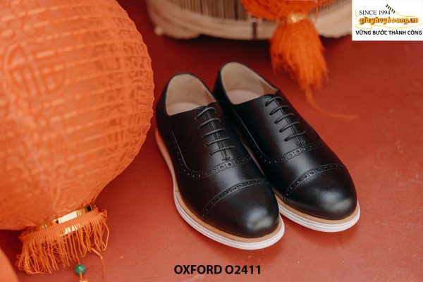 Giày tây nam chính hãng đế bằng thể thao Oxford O2411 001