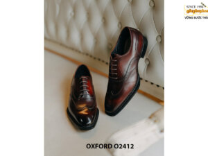 Giày da nam rút tay norwegan thủ công Oxford O2412 003