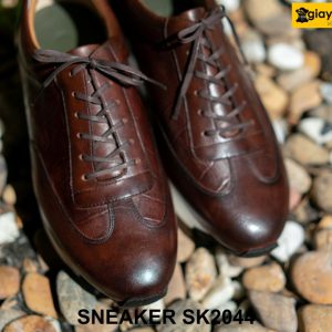 Giày da nam buộc dây đế bằng Sneaker SK2044 04