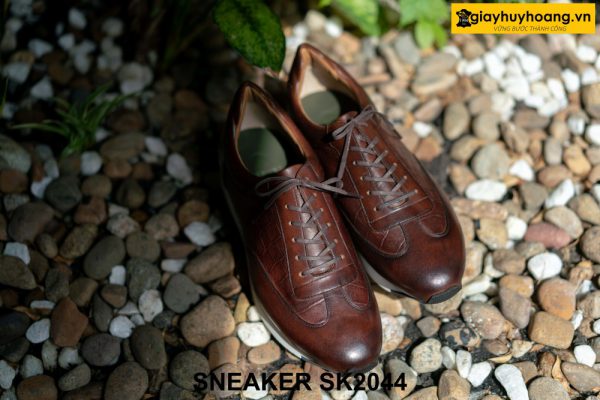 Giày da nam buộc dây đế bằng Sneaker SK2044 01