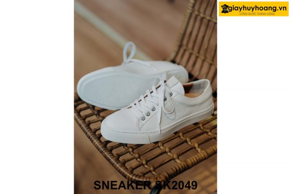 Giày da Sneaker nam màu trắng hàng hiệu SK2049 004