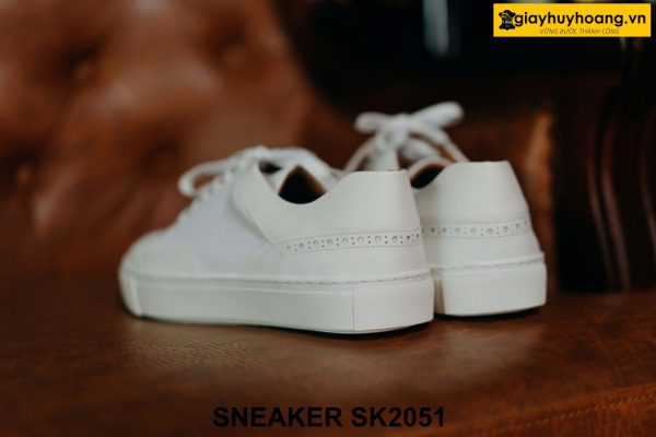 Giày da Sneaker nam màu trắng cá tính SK2051 005