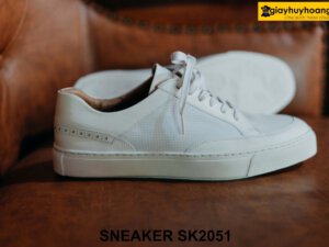 Giày da Sneaker nam màu trắng cá tính SK2051 002