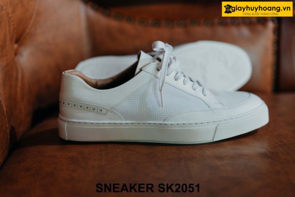 Giày da Sneaker nam màu trắng cá tính SK2051 002