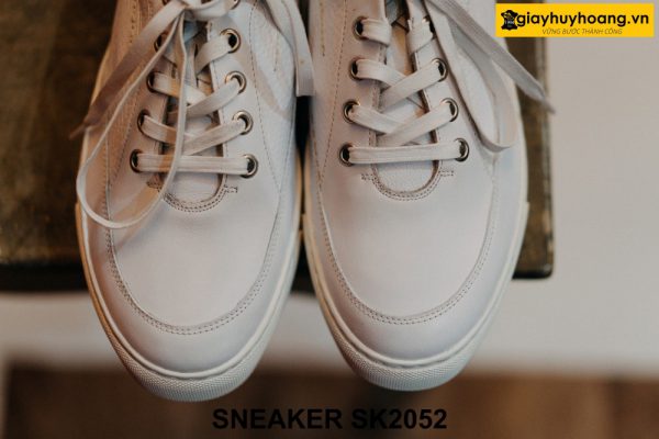 Giày Sneaker nam da bò màu trắng hàng hiệu SK2052 001