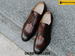 Giày tây nam nhuộm màu thủ công đỏ đô Derby DB2208 001