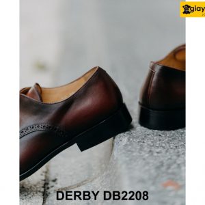 Giày tây nam nhuộm màu thủ công đỏ đô Derby DB2208 005