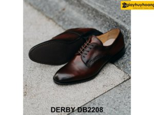 Giày tây nam nhuộm màu thủ công đỏ đô Derby DB2208 004