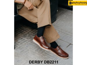 Giày da nam đế bằng màu trắng Derby DB2211 005