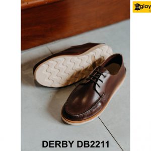 Giày da nam đế bằng màu trắng Derby DB2211 003