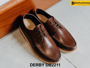 Giày da nam đế bằng màu trắng Derby DB2211 002